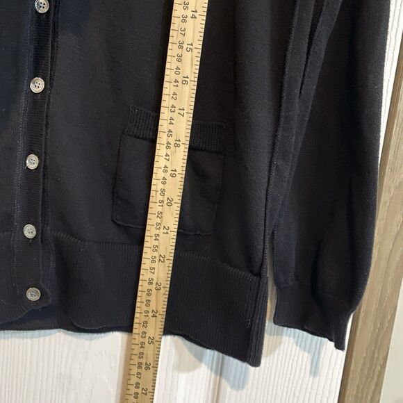 Talbots knit cardigan hooded black womens Petite M soft cozy 100%PimaCotton - Picture 7 of 7